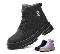 Safety Trainers Womens Lightweight Safety Boots Waterproof Steel Toe Cap Trainers Puncture Proof Work Boots Non Slip Industrial Work Shoes,Black,3 UK