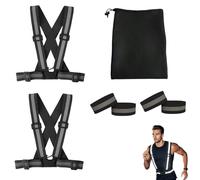 Safety Vest Bicycle Reflective,Reflective Safety Vest for Adults,High Visibility,Adjustable,2 Pieces 4 Arm Reflectors,Storage Bag,Suitable for Cycling, Running, Building and More