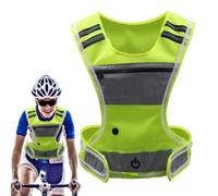 Safety Vest - High Vis Vests | Reflective Vest| High Visibility Reflective Running Gear Rechargeable Light Up Runnings Vests for Walking Running Cycling with Adjustable Elastic Belt