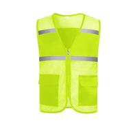 Safety Vest Women Hi-Vis Vest with Pockets Mesh High Visibility Vests Zip Up Uniform Reflective Running Fishing Vest Army Green