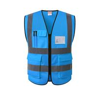 Safety Vests, High Visibility Reflective Safety Vest For Outdoor Activities Multicolor Multiple Sizes(Blu,XL)