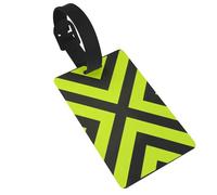 Safety Yellow Stripe Luggage Tags for Suitcases - Durable PVC ID Tags with Detachable Straps for Travel, Backpack, Golf Bag, Anti-Loss