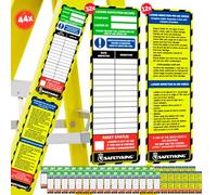 SAFETYKING PRO Ladder Tags 44 pcs Self Adhesive Stickers. Health and Safety Ladder Inspection Labels. Inspectiopn Tag Check Stickers, Waterproof and Weather Resistant Safety Tags. Made in The UK