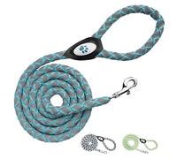 SafetyPUP XD Reflective Dog Leash. Heavy Duty and Durable for Large and Medium Breeds. 6 Ft Long Rope, Tangle Free Braided Leash with Comfortable Handle (Teal)