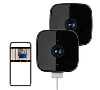 Safeview Window Camera - Protect Your Home, Family & Valuables, Clear 2k Security Camera Color Night Vision, Motion Detection, 2.4ghz Wifi Cameras, 24/7 Recording & Smart Alerts(2SETS,NO CARD)