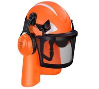 Safeyear Chainsaw Helmet with Face Shield and Ear Defenders, Forestry Safety Helmet with Visor, Hard Hat with Ear Protection & Chin Strap, Arborist Helmet for Tree Cutting, Weed Whacking & Logging