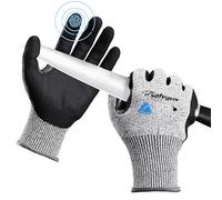 SAFEYEAR Level 5 Cut Resistant Safety Gloves, Nitrile Coated Work Gloves, Anti-Slip & Abrasion Resistant Hand Protection, Touchscreen Compatible, M for Construction, Gardening, Durable & Comfortable