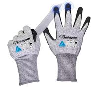 SAFEYEAR Level 5 Cut Resistant Safety Gloves, Nitrile Coated Work Gloves, Anti-Slip & Abrasion Resistant Hand Protection, Touchscreen Compatible, M for Construction, Gardening, Durable & Comfortable