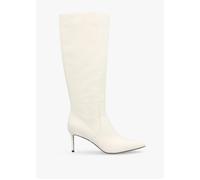 Saffia Cream Leather Slim Heel Knee Boots - Camel Leather / 38