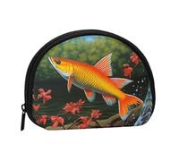 Safflower Flying Fish Coin Purse Personalized Coin Bag for Women Men Change Purse Small Wallets with Zipper Mini Shell Coin Pouch Outdoor Shopping Change Storage Bag Handbags Gifts
