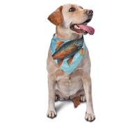Safflower Flying Fish Dog Bandana Pet Scarf Accessories for Small Medium Dogs Cats Photo Prop, Triangle Pet Bandanas Adjustable Puppy Bib Washable Dog Kerchief Puppy Neckerchief