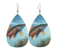 safflower flying fish earrings for women double sided teardrop leather earrings lightweight dangle earrings for women ear accessories fashion jewelry birthday gift