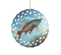 Safflower Flying Fish Hanging Decorations-3.2 in .Round Ornament for Decorating Shopping Malls, Shops, Homes.Holiday Keepsake for Women, Grandma Mothers Birthday.