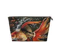 Safflower Flying Fish Printed Travel Cosmetic Bags with Gold Zipper Makeup Organizer Cosmetic Case Toiletry Bag for Women Mom Girls