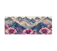 Safflower From The Mountainsfloral Print Mousepad Laptop Keyboard Mat Large Mouse Pad With Stitched Edges Long Non-Slip Rubber Base Spring Desk Pad For Office Home Desk Decor, 31.5" X 11.8"