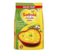 Saffola Masala Oats Curry & Pepper 500g | Healthy Instant Oats with Indian Spices | High Fiber & Protein | Ready in Minutes (Pack of 1)