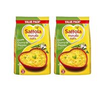 Saffola Masala Oats Curry & Pepper 500g | Healthy Instant Oats with Indian Spices | High Fiber & Protein | Ready in Minutes (Pack of 2)