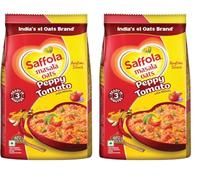 Saffola Masala Oats Peppy Tomato with Millets - High Fibre Healthy Breakfast or Light Meal - Ready to Cook Oats 500g (Pack of 2)