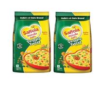 Saffola Masala Oats Veggie Twist 500g | Savoury Oats with Vegetable Flavour | Ready to Cook Oats Meal (Pack of 2)