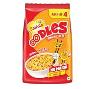 Saffola Oodles, Instant Noodles, Ring Shape, Yummy Masala Flavour, No Maida, Whole Grain Oats 212 grams