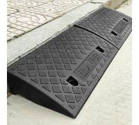 Saffory Kerb Ramps 9cm Height, 2PCS Curb Ramp for Cars, Heavy Duty Threshold Ramp for Wheelchairs, Rubber Curb Ram for Driveway, Mobility Scooter/Step,(50x27x9cm) X2
