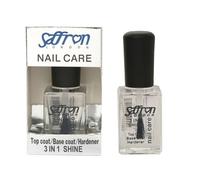 Saffron 3 in 1 Nail Care Shine Top Coat/Base Coat/Hardener