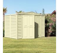 Store More Saffron Vinyl Garden Shed with Foundation Kit 8x5ft Cream