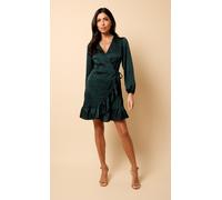 Saffron and Amber Green Animal Print Wrap Mini Dress Little Mistress Green 10