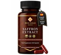 Saffron Extract Supplement 88.5mg | Saffron Supplement High Strength & Standardised | 120 Vegan Capsules, 4 Month Supply | Mood, Focus & Relaxation | Red Gold Reserve, RedGold88™