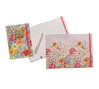Saffron Floral A5 Notebook With Elastic Closure Ruled Lined Paper