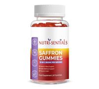 Saffron Gummies - Mood, Calm & Sleep Support - 10 Active Ingredients Including Ashwagandha, L-Theanine, Chamomile & Zinc - Vegan - Raspberry Flavour - 60 Gummies (1 Month Supply)