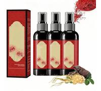 Saffron Hair Blackening Spray, Saffron Hair Spray, Anti-Lost Strengthen Hair Root,Leaving It Soft, Silky, And Manageable,Non-Greasy And Lightweight,3PCS