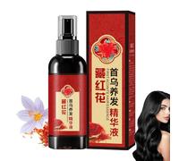 Saffron Hair Blackening Spray, Saffron Herbal Essence Hairspray, Black Hair Spray with Polygonum Multiflorum, Anti Lost Strengthen Hairs Root, Leave in Conditioner Spray for Men and Women (1PC)