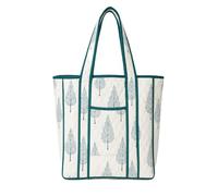 SAFFRON HANDICRAFTS Quilted Cotton Tote Bag with Hand Block Tree Print - Spacious Everyday Carry For Beach Casual Work shopping Yoga Bag Women