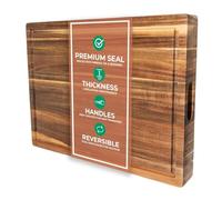 Saffron & Sage Extra Large Wood Cutting Board - Acacia Wooden Cutting Boards for Kitchen use with Deep Juice Groove, 23 x 17 x 1.5 Inch Reversible Chopping Board Doubles as a Charcuterie Butcher Block