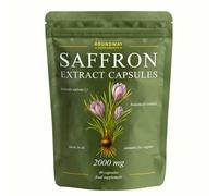 Saffron Supplement | 2000mg High Strength Extract Capsules for Mood Balance & Energy | 60 Capsules, 1 Month Supply | Made in The UK by Roundway Supplements