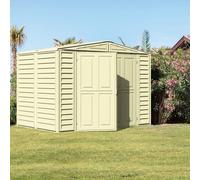 Store More Saffron Vinyl Garden Shed with Foundation Kit 8x5ft Cream