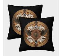 SAFGTXHTR 3D Printed Viking Throw Pillow Covers Cartoon Warrior Throw Pillow Case Decorative Super Soft Pack of 2 for Sofa Couch Bed 45x45cm