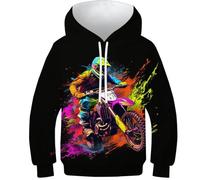 SAFGTXHTR Unisex Motocross Hoodies 3D Novelty Long Sleeve Kids Jumper Lovely Clothes with Pocket for 6-15years 6-7Y