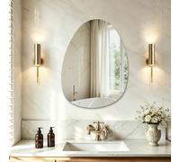 S'AFIELINA Asymmetrical Irregular Mirror, 45 x 60 cm Frameless Bathroom Mirror Over Sink, 4mm HD Shatter-Proof Wall Mirror for Guest Toilet, Hallway,Cloakroom,bedroom (Portrait & Landscape)