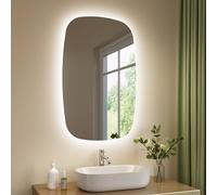 S'AFIELINA Bathroom Mirror with LED Lights, Oval LED Bathroom Mirror 70 × 45 × 2.5 cm (H × W × D), Touch Switch, Dimmable, 3 Light Colors, Anti-Fog, Memory Function, Illuminated Backlit Wall Mounted