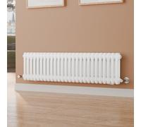 S'AFIELINA Column Radiator 300x1190mm Horizontal Tranditional Cast Iron Style Designer Radiator Double 2 Column Flat Panel Central Heating Bathroom Radiator, White