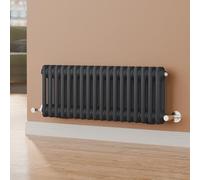 S'AFIELINA Column Radiator 300x830mm Horizontal Tranditional Cast Iron Style Designer Radiator Double 2 Column Flat Panel Central Heating Dual Fuel Bathroom Radiator, Anthracite