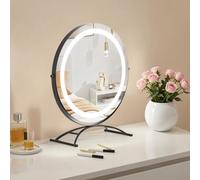 S'AFIELINA Hollywood Vanity Mirror 360°Rotation Dressing Table Makeup Mirror with Lights Round ф40cm Touch Screen Control, 3 Colors Dimmable Adjustable Brightness, Black