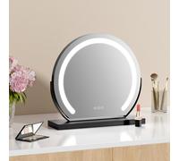 S'AFIELINA Hollywood Vanity Mirror 360° rotation Dressing Table Mirror with Lights Round ф40cm Touch Screen Control Vanity Mirror with 3 Colors Dimmable Adjustable Brightness Makeup Mirror, Black
