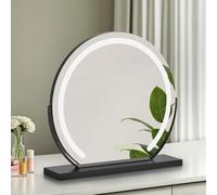 S'AFIELINA Hollywood Vanity Mirror with Lights, Round ф50cm Dressing Table Touch Control Makeup Mirror with Light, 3 Color Adjustable Brightness with 180°Rotation Stand