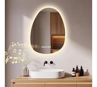 S'AFIELINA LED Bathroom Mirror 60×45cm, Asymmetrical, Bluetooth, Anti-Fog