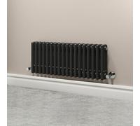 S'AFIELINA Radiator Traditional Triple Column Design 300 x 830 mm Anthracite Horizontal Radiator Panel Oval Central Heating Suitable for Bathroom/Living Room/Bedroom