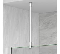 S'AFIELINA Stabilising Bar Shower, Grab Bar, Shower Enclosures, Also for Ceilings, Made of Stainless Steel, Round, Adjustable Length, for Glass Thickness 6-10 mm (Pack of 1)