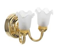 SAFIGLE 1:12 Dollhouse Miniature LED Double Wall Light, Built-in Button Battery, Assorted Colours, Metal & Plastic, On/Off Switch, Bud Style Lampshade, Dollhouse Lamps
